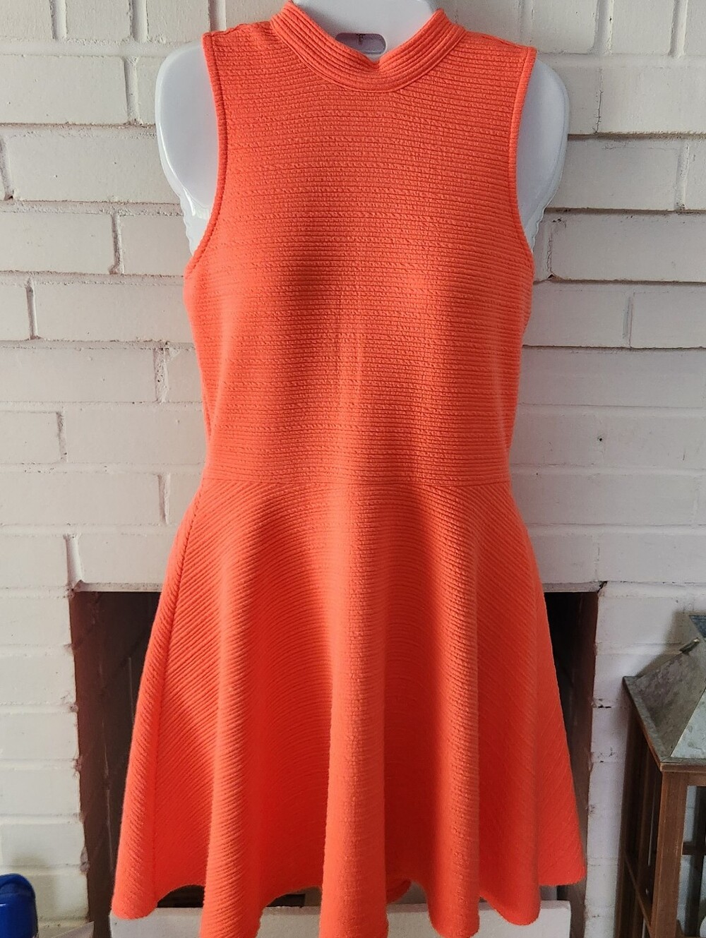 Decree Coral Textured Sleeveless Fit & Flare Skater Dress Size Medium NWOT